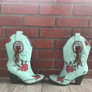Hand painted cowgirl boots